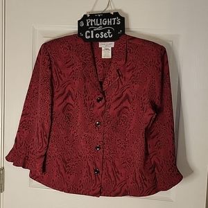 Miss Dorby Jacket 12 Dark Red Ruffle Sleeve